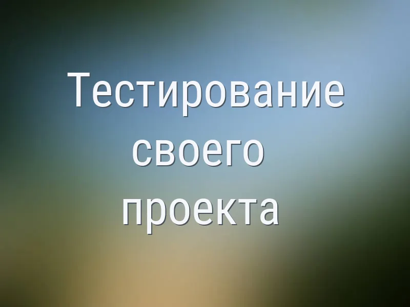 Тестирование своего проекта