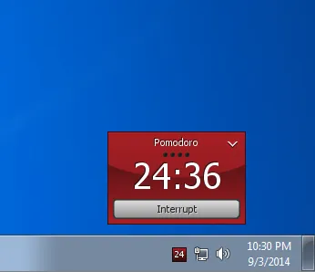 Внешний вид программы Tomighty Внешний вид программы Tomighty